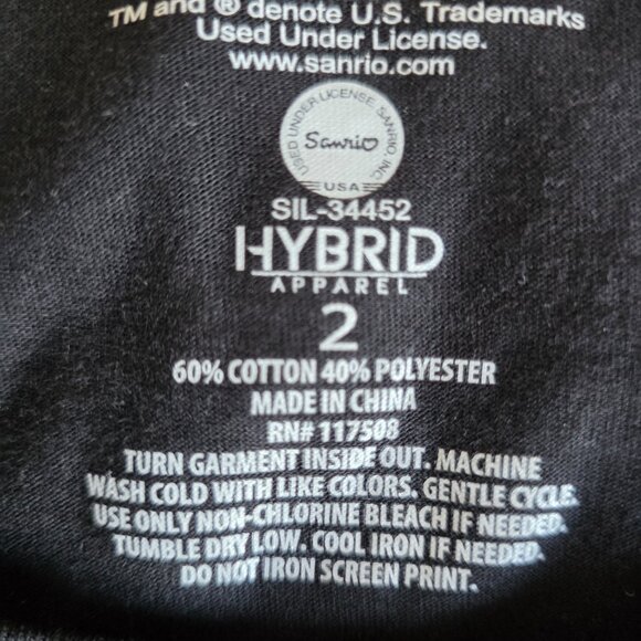 New TORRID Hello Kitty Classic Fit Crew Tee Shirt Black Cotton Poly Size 2 2X - Picture 7 of 9